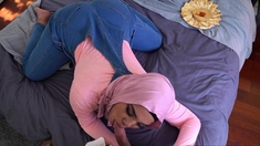 Huge ass Arab teen sucking my big dick