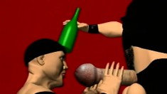 Monstrous cocks put to action in a funny 3D animated gay sex video