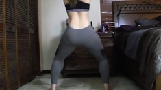 lady sexy dance in leggings big booty remix